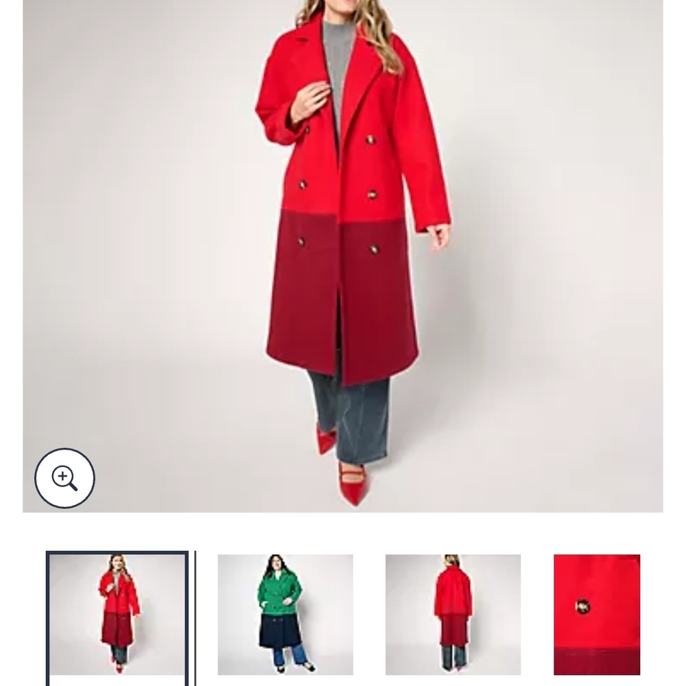 Elegant Scarlet Double-Breasted Trench Coat